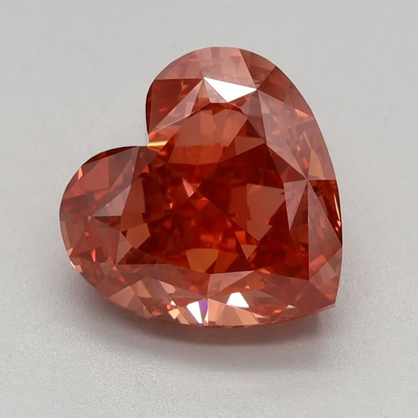 1.81 Ct. Fancy Vivid Brownish Orange Heart Lab Grown Diamond