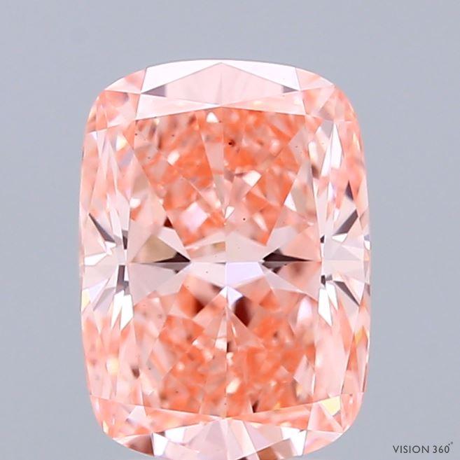 2.07 Ct. Fancy Vivid  Pink Cushion Lab Grown Diamond