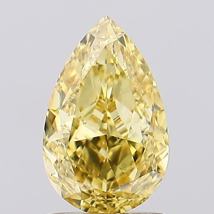 1.65 Ct. Fancy Vivid  Yellow Pear Lab Grown Diamond