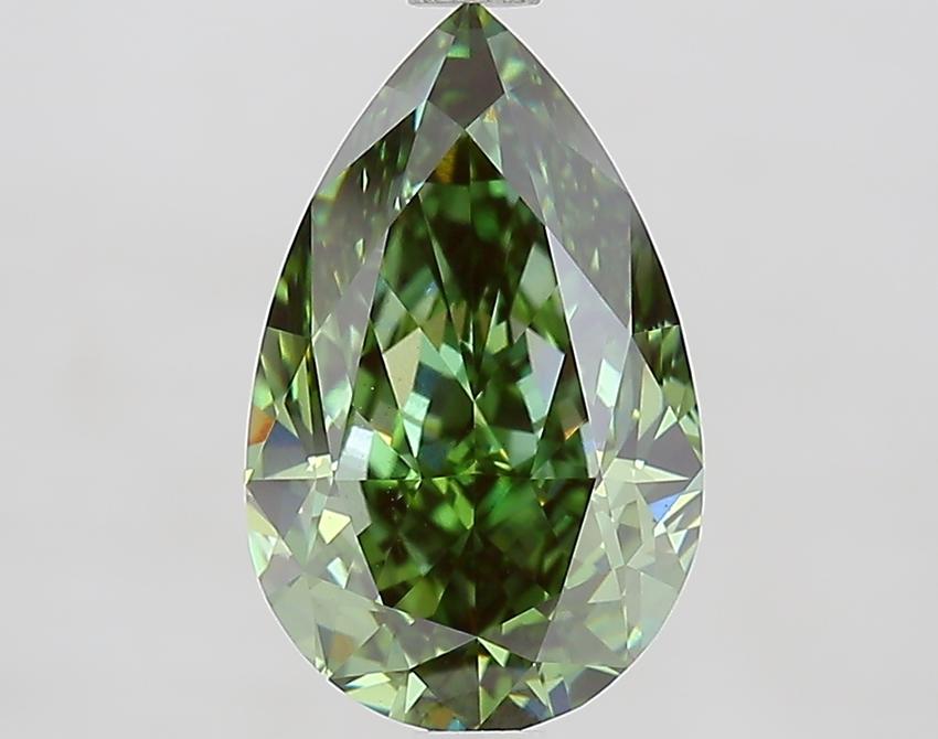 3.05 Ct. Fancy Vivid Green Pear Lab Grown Diamond