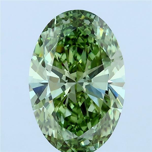 2.83 Ct. Fancy Vivid Green Oval Lab Grown Diamond