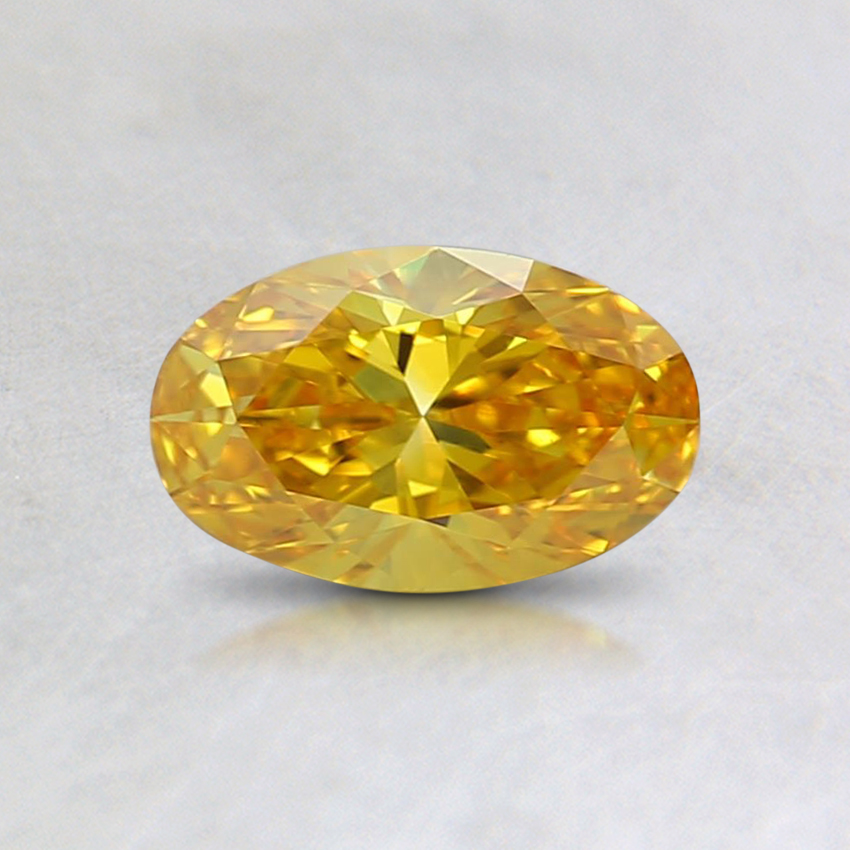 0.52 Ct. Fancy Vivid Orangy Yellow Oval Lab Grown Diamond