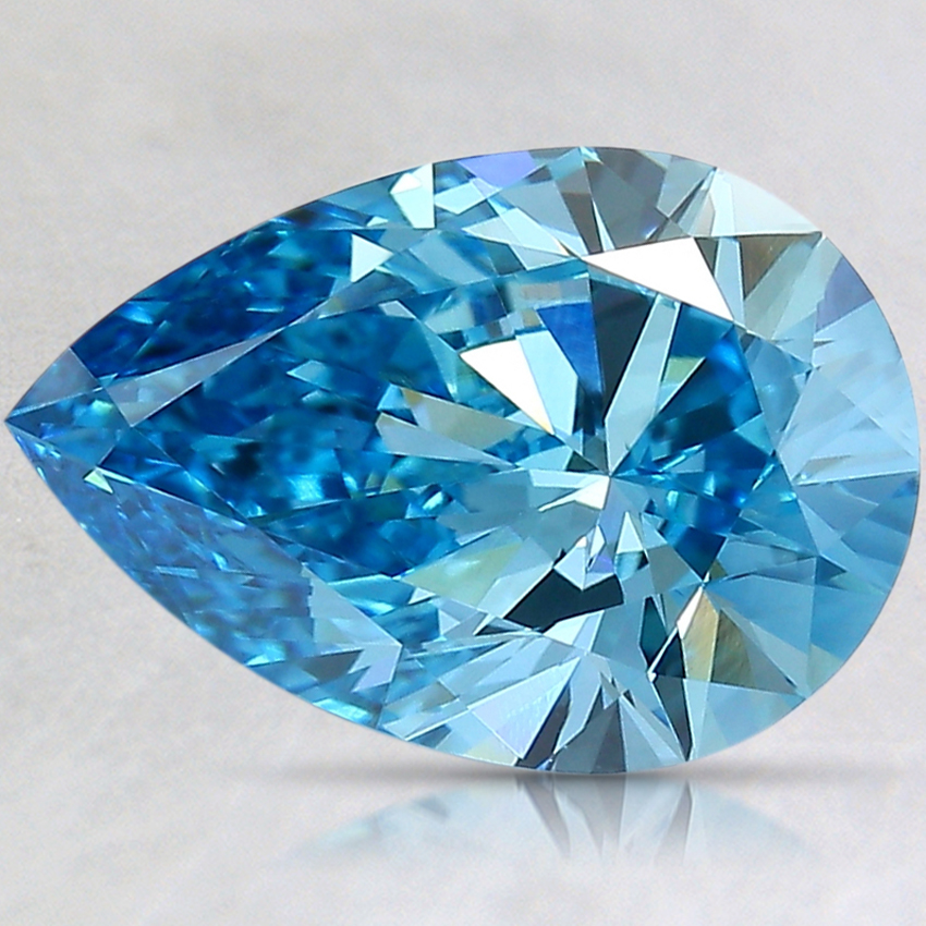 3.01 Ct. Fancy Vivid Blue Pear Lab Created Diamond