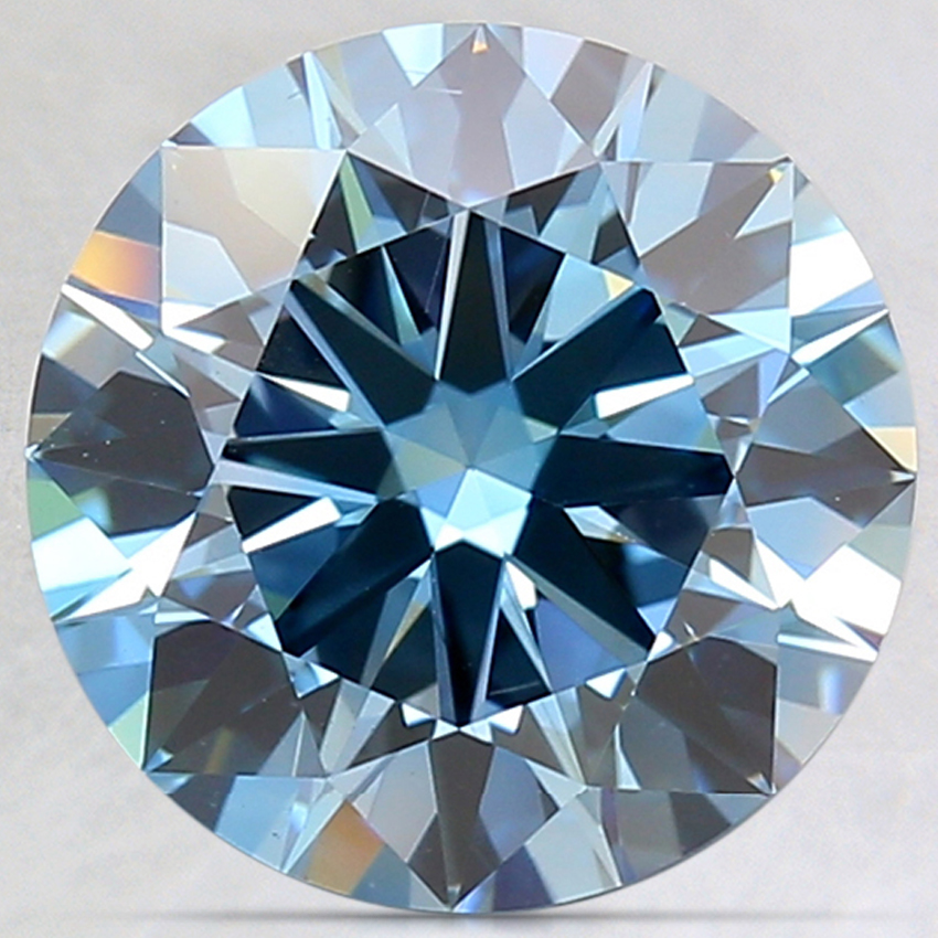 3.15 Ct. Fancy Vivid Blue Round Lab Created Diamond