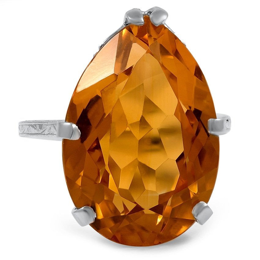Edwardian Citrine Cocktail Ring