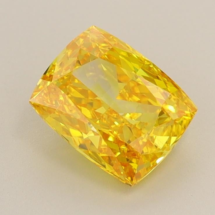 1.52 Ct. Fancy Vivid  Yellow Cushion Lab Grown Diamond