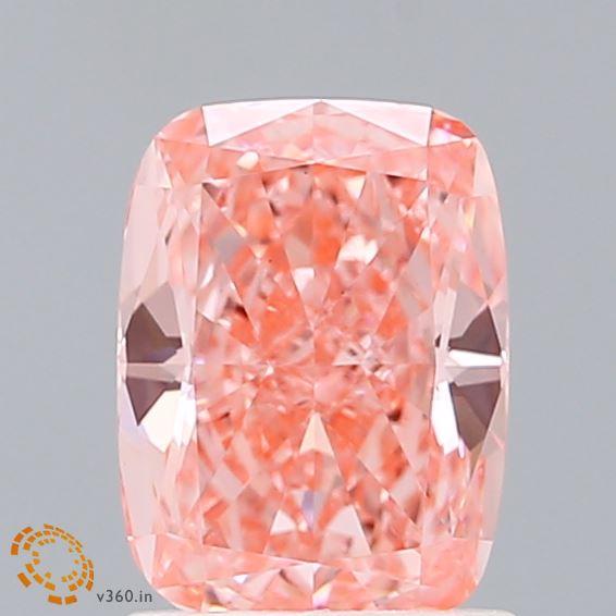 1.41 Ct. Fancy Vivid Pink Cushion Lab Grown Diamond