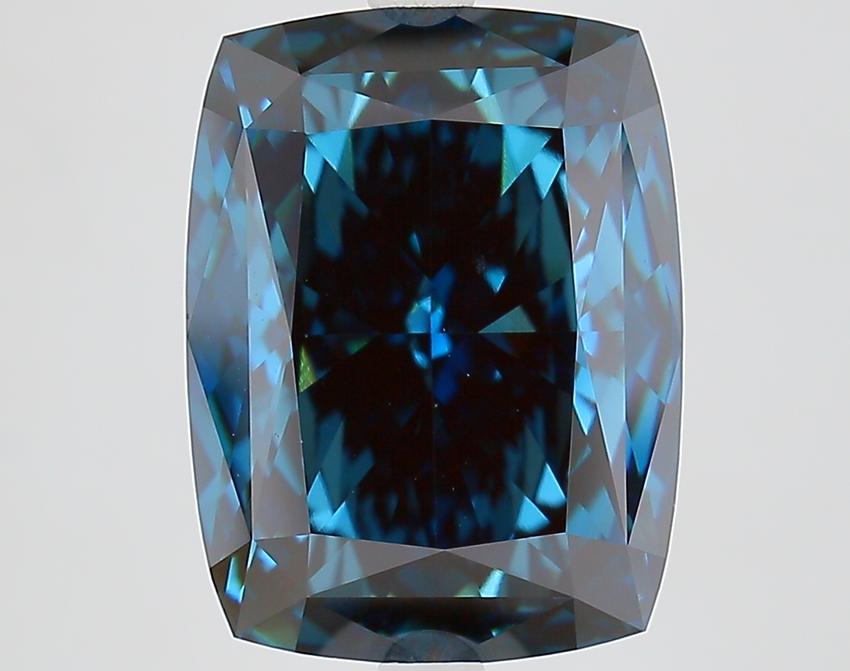 8.04 Ct. Fancy Vivid Blue Cushion Lab Grown Diamond