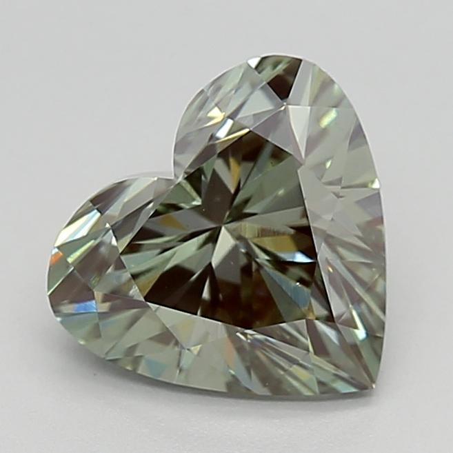 1.55 Ct. Fancy Vivid  Green Heart Lab Grown Diamond