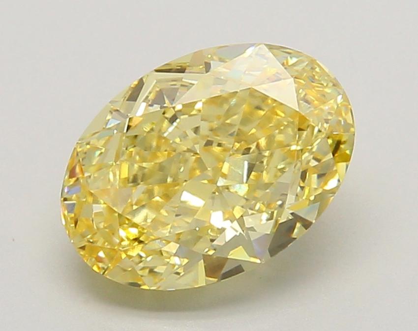 2.61 Ct. Fancy Intense Yellow Oval Lab Grown Diamond