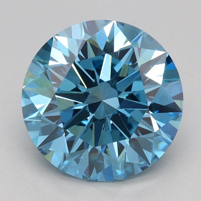 2.06 Ct. Fancy Vivid Blue Round Lab Grown Diamond