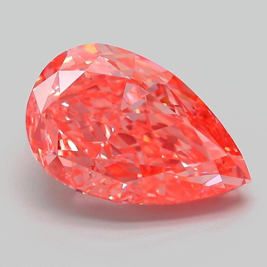 4.21 Ct. Fancy Vivid Pink Pear Lab Grown Diamond