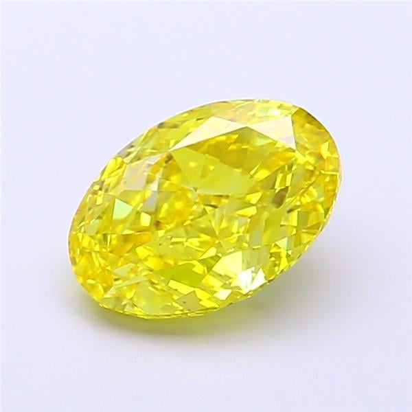 1.67 Ct. Fancy Vivid  Yellow Oval Lab Grown Diamond