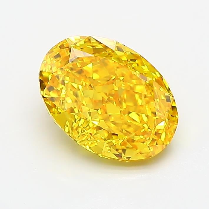1.64 Ct. Fancy Vivid Yellow Oval Lab Grown Diamond