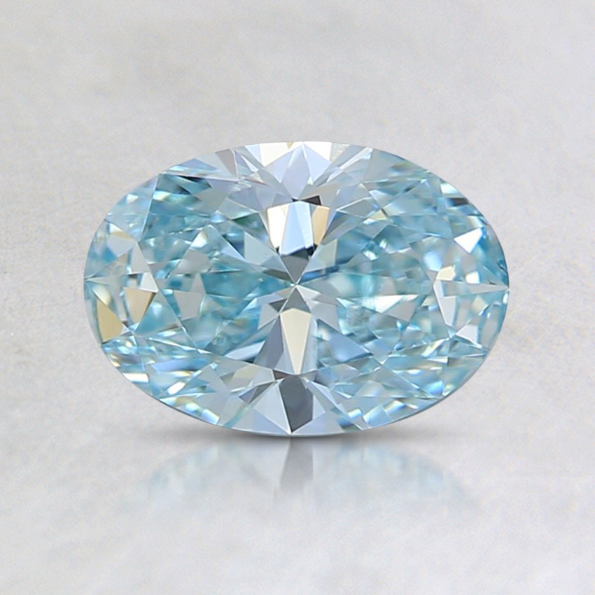 0.73 Ct. Fancy Greenish Blue Oval Lab Grown Diamond