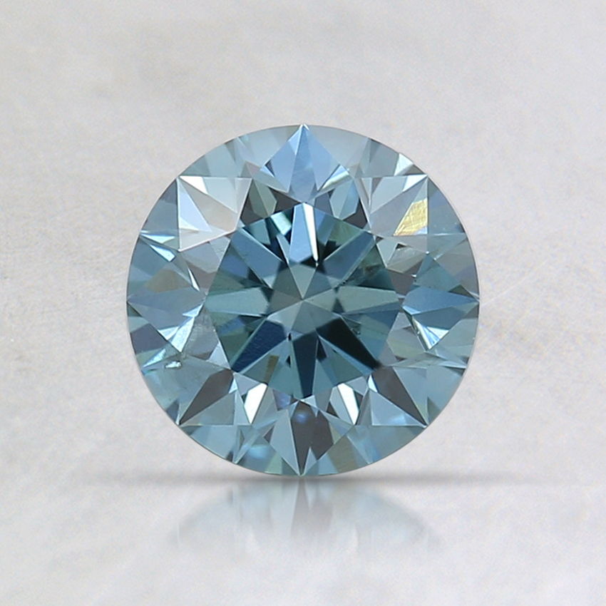 0.82 Ct. Fancy Deep Greenish Blue Round Lab Created Diamond