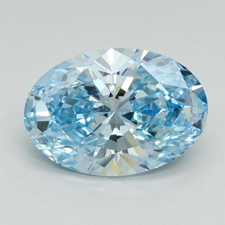 2.30 Ct. Fancy Vivid Blue Oval Lab Grown Diamond