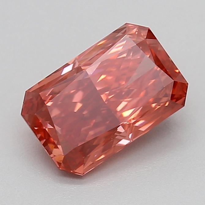 1.04 Ct. Fancy Vivid Brownish Pink Radiant Lab Grown Diamond