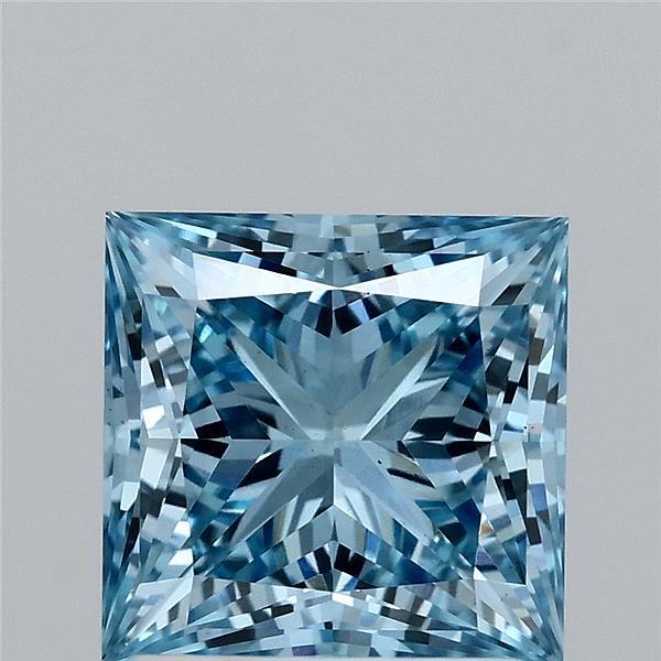 1.80 Ct. Fancy Vivid Blue Princess Lab Grown Diamond