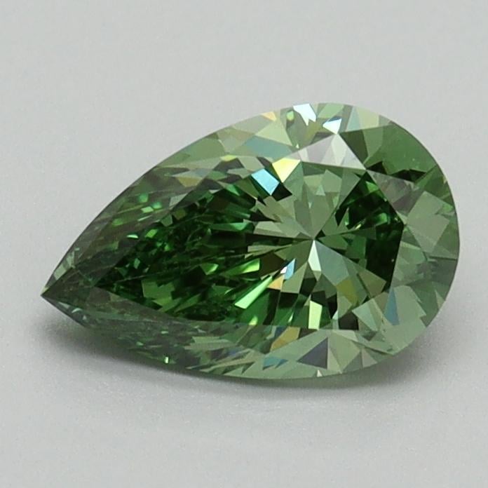 0.88 Ct. Fancy Vivid Green Pear Lab Grown Diamond