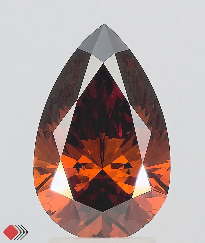 3.08 Ct. Fancy Deep Orange Pear Lab Grown Diamond