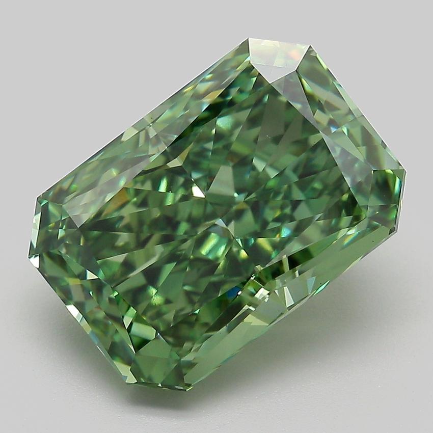 7.50 Ct. Fancy Vivid Green Radiant Lab Grown Diamond