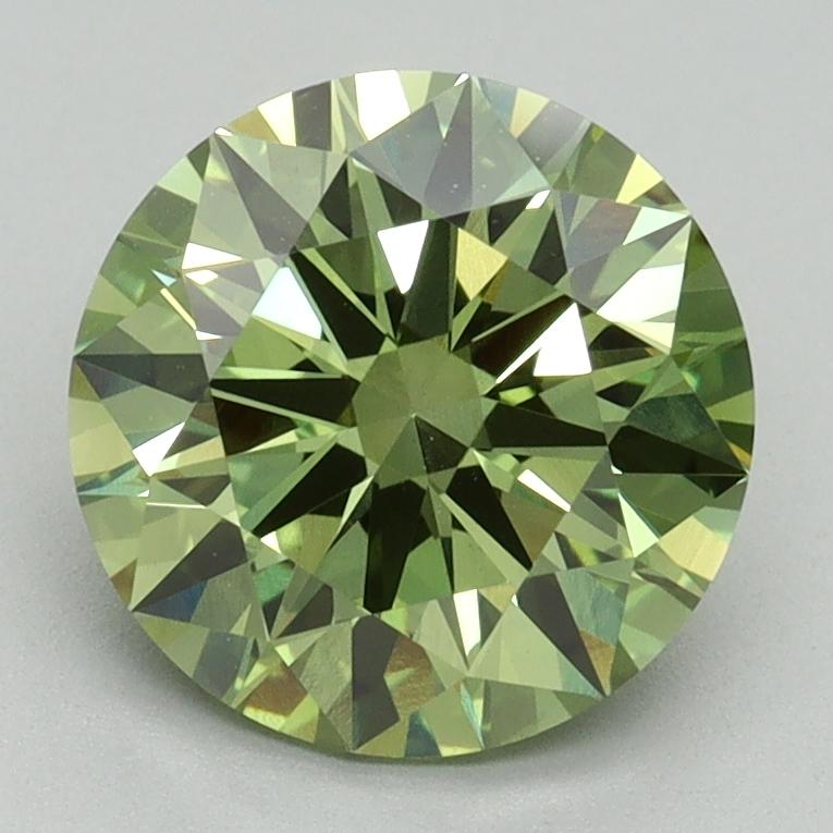 2.24 Ct. Fancy Vivid Green Round Lab Grown Diamond