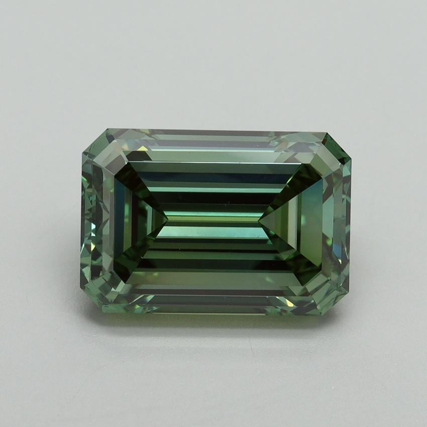 5.07 Ct. Fancy Vivid Pacific Green Emerald Lab Grown Diamond