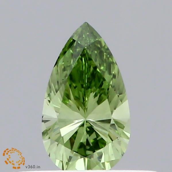 0.33 Ct. Fancy Vivid  Green Pear Lab Grown Diamond