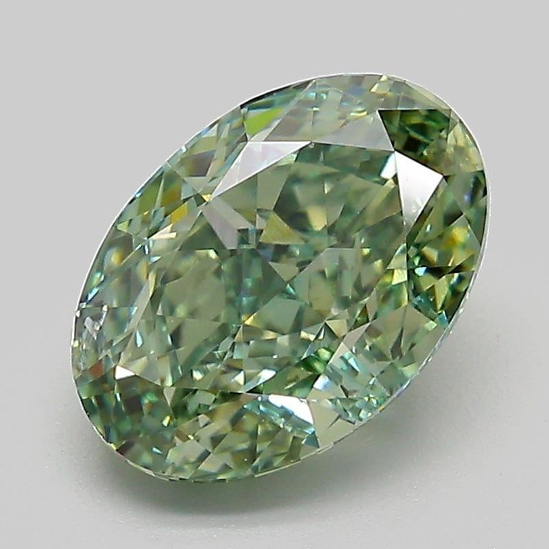 2.54 Ct. Fancy Vivid  Green Oval Lab Grown Diamond