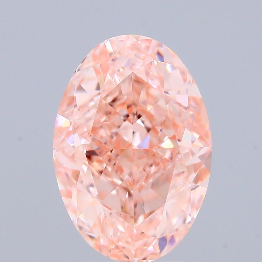3.12 Ct. Fancy Pink Oval Lab Grown Diamond