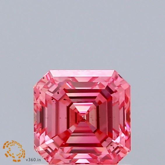 1.01 Ct. Fancy Vivid Pink Asscher Lab Grown Diamond