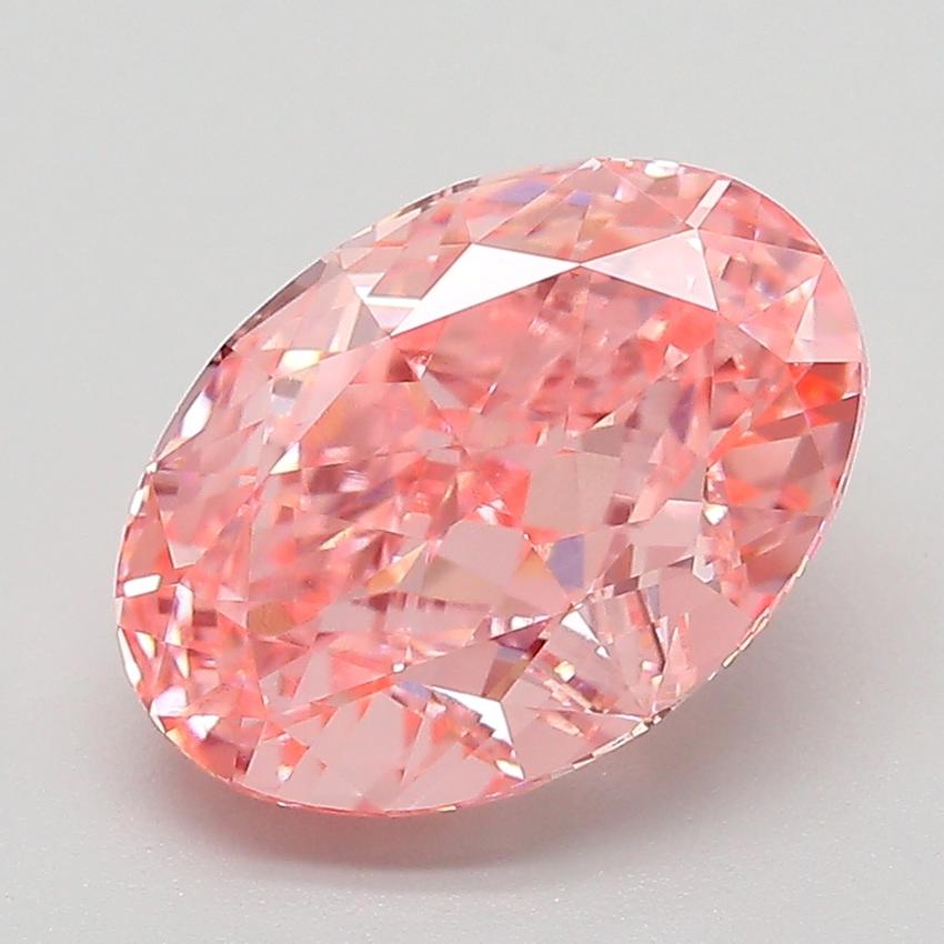 3.29 Ct. Fancy Vivid  Pink Oval Lab Grown Diamond
