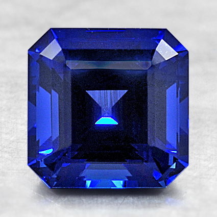 8mm Lab Grown Blue Asscher Sapphire