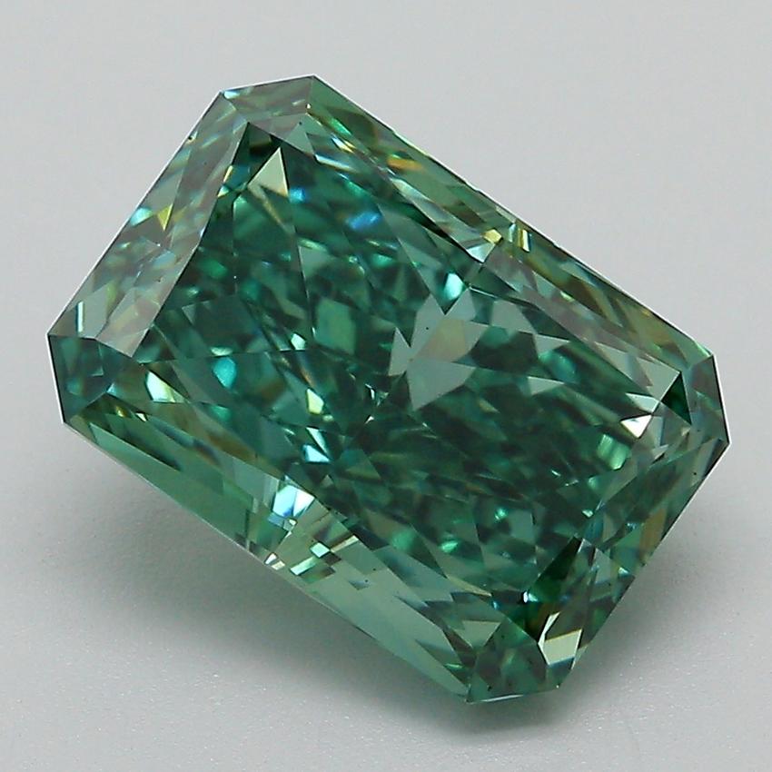 4.18 Ct. Fancy Vivid Green Radiant Lab Grown Diamond