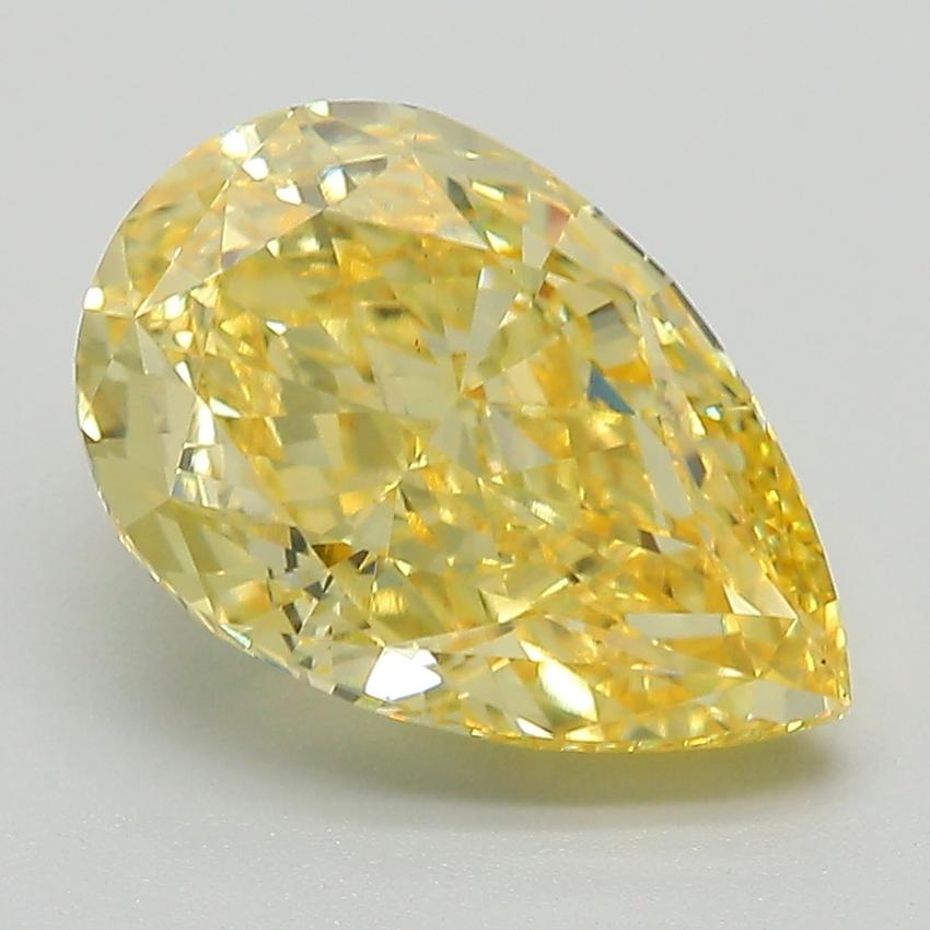 3.71 Ct. Fancy Vivid Yellow Pear Lab Grown Diamond