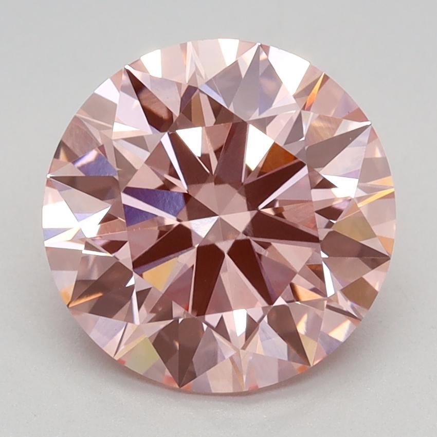 2.54 Ct. Fancy Vivid Pink Round Lab Grown Diamond