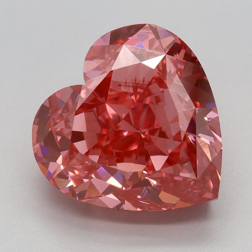 4.14 Ct. Fancy Vivid Pink Heart Lab Grown Diamond