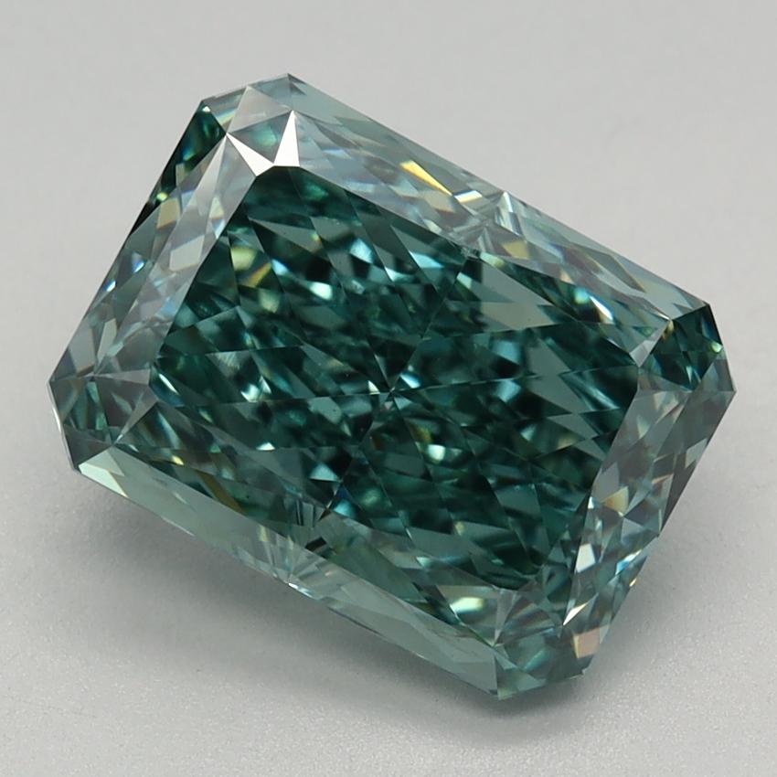 2.67 Ct. Fancy Vivid Green Radiant Lab Grown Diamond