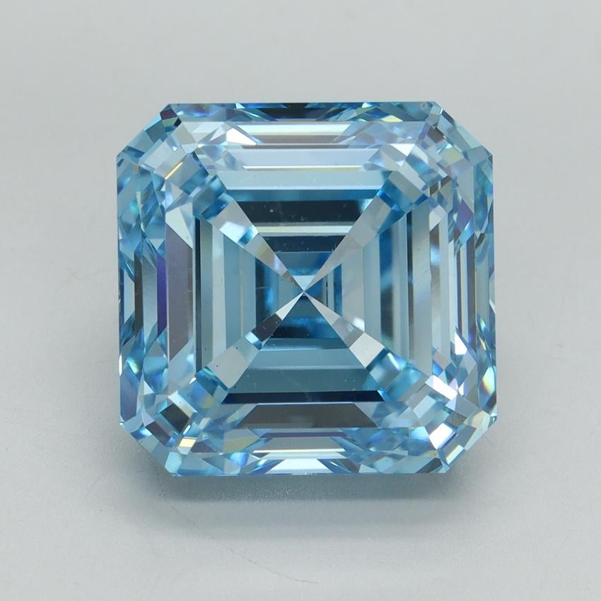 10.51 Ct. Fancy Vivid Blue Asscher Lab Grown Diamond
