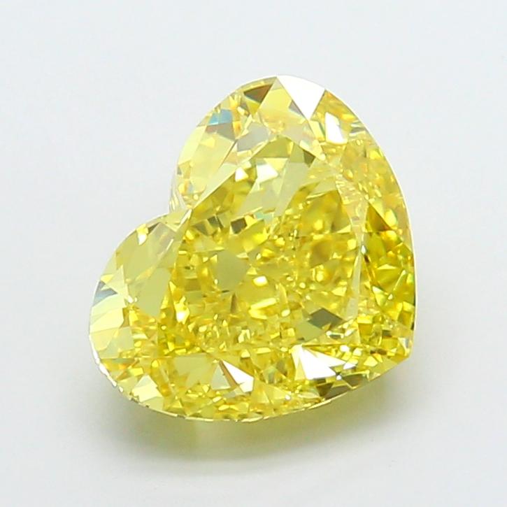 5.24 Ct. Fancy Vivid Yellow Heart Lab Grown Diamond
