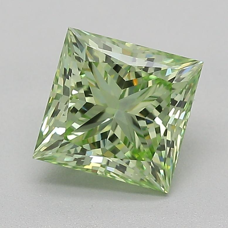 0.98 Ct. Fancy Vivid Green Princess Lab Grown Diamond