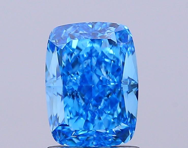 1.90 Ct. Fancy Vivid  Blue Cushion Lab Grown Diamond