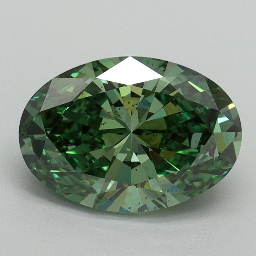 2.01 Ct. Fancy Vivid Pacific Green Oval Lab Grown Diamond