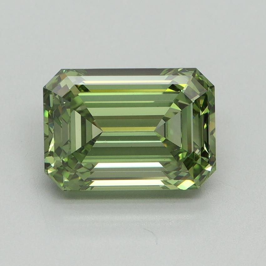 3.13 Ct. Fancy Vivid Green Emerald Lab Grown Diamond