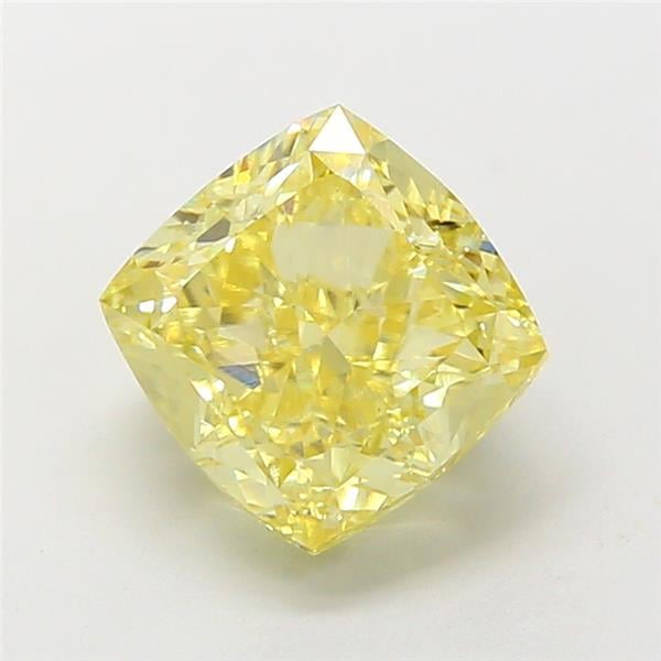 3.05 Ct. Fancy Intense  Yellow Cushion Lab Grown Diamond