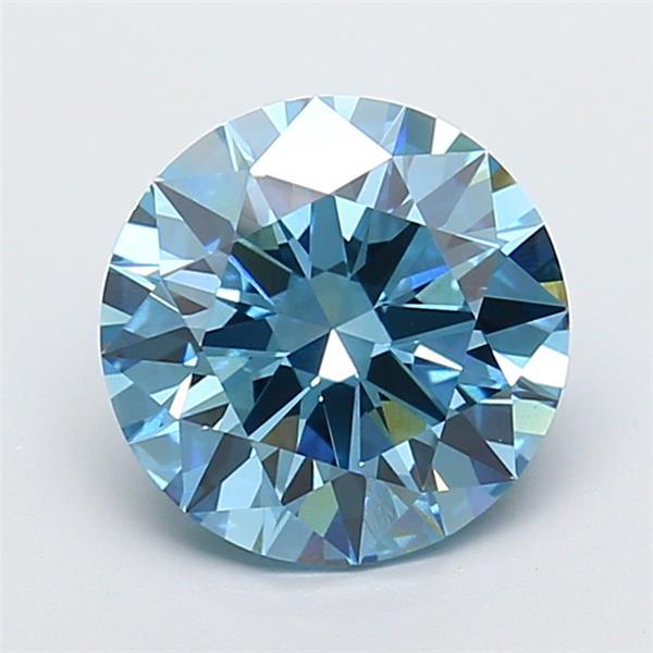 3.30 Ct. Fancy Vivid Blue Round Lab Grown Diamond