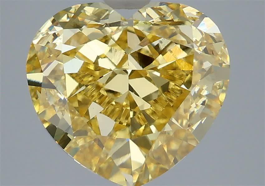 5.50 Ct. Fancy Vivid Yellow Heart Lab Grown Diamond