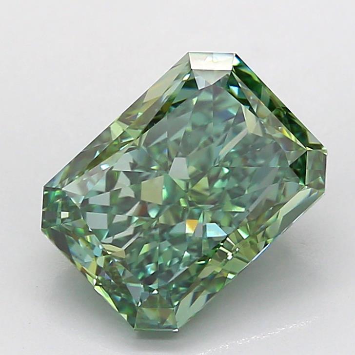 2.70 Ct. Fancy Vivid Green Radiant Lab Grown Diamond