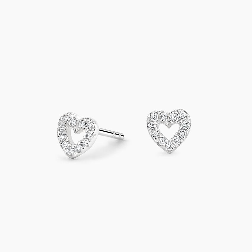 Pave Diamond Heart Earrings | Brilliant Earth
